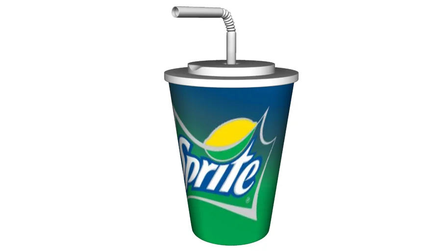 雪碧饮品一次性纸杯SU模型 SU模型免费下载_sketchup模型