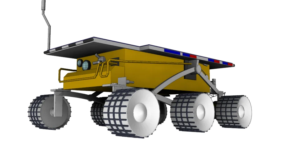 黄色探测火星车SU模型 SU模型免费下载_sketchup模型
