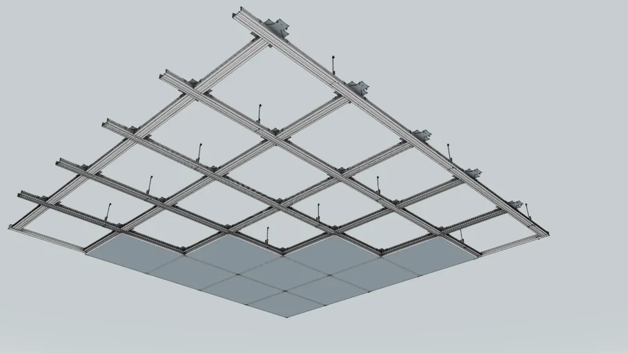 金属龙骨架吊顶框架SU模型 SU模型免费下载_sketchup模型