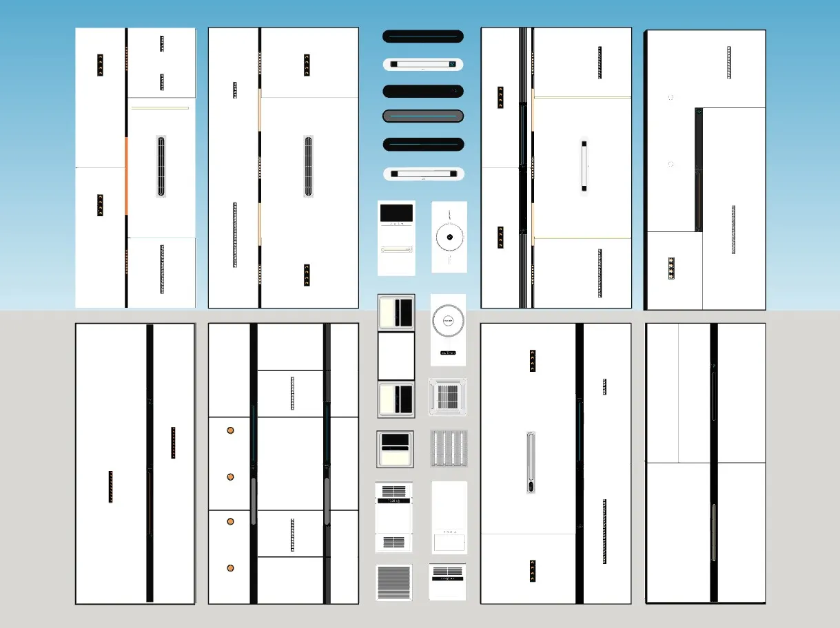 浴室线性灯浴霸SU模型 SU模型免费下载_sketchup模型