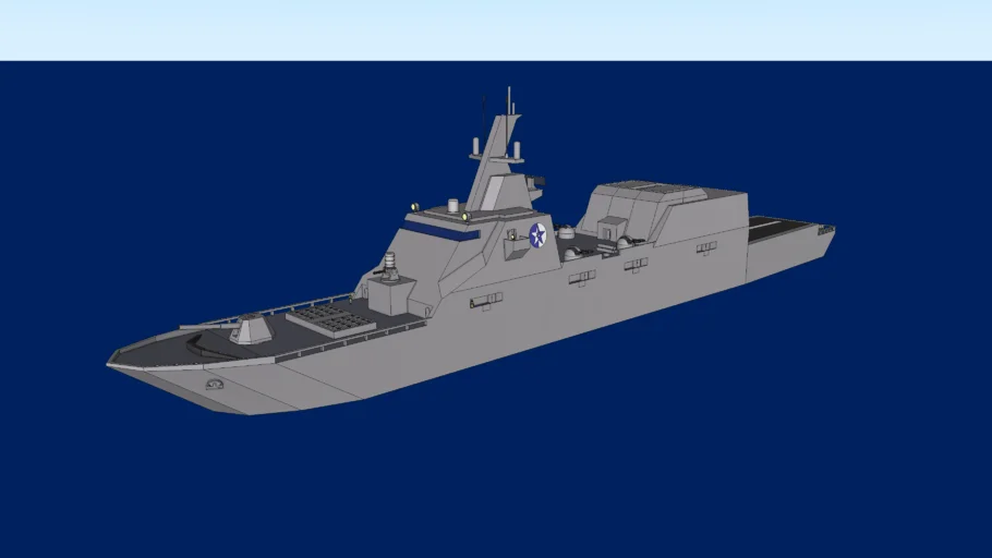 现代隐身护卫舰SU模型 SU模型免费下载_sketchup模型