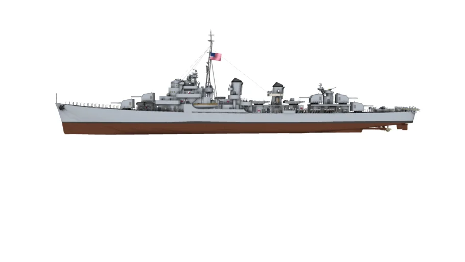 二战美军驱逐舰SU模型 SU模型免费下载_sketchup模型