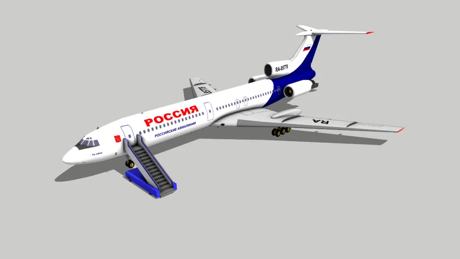 飞机图-154客机SU模型 SU模型免费下载_sketchup模型