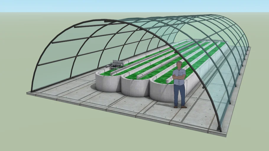 藻类养殖温室大棚SU模型 SU模型免费下载_sketchup模型