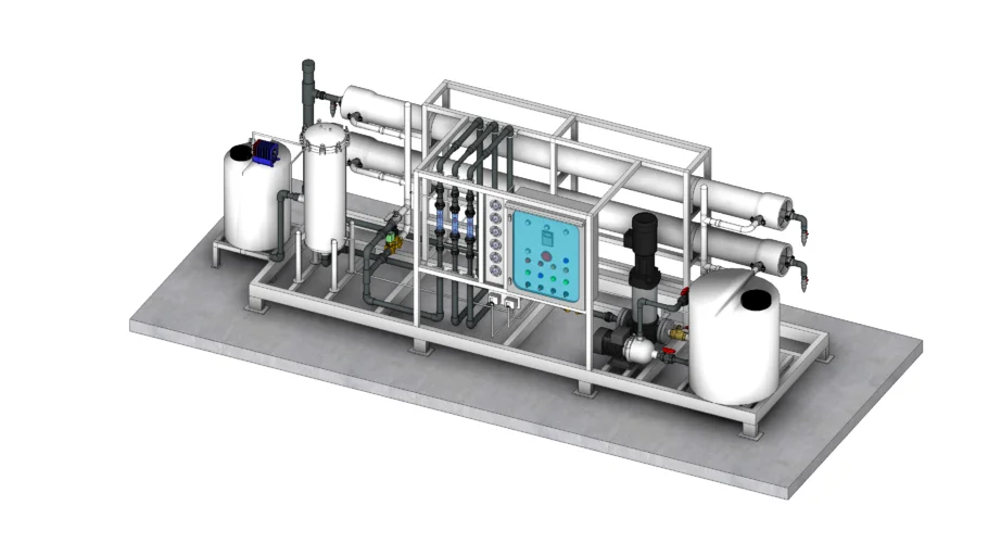 化工厂水处理机组机械设备SU模型 SU模型免费下载_sketchup模型