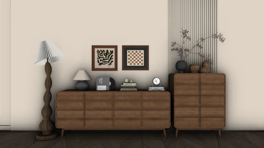 中古风斗柜组合SU模型 SU模型免费下载_sketchup模型