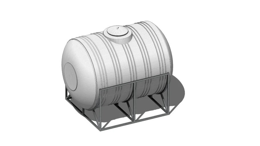 工业卧式储水罐水箱SU模型 SU模型免费下载_sketchup模型
