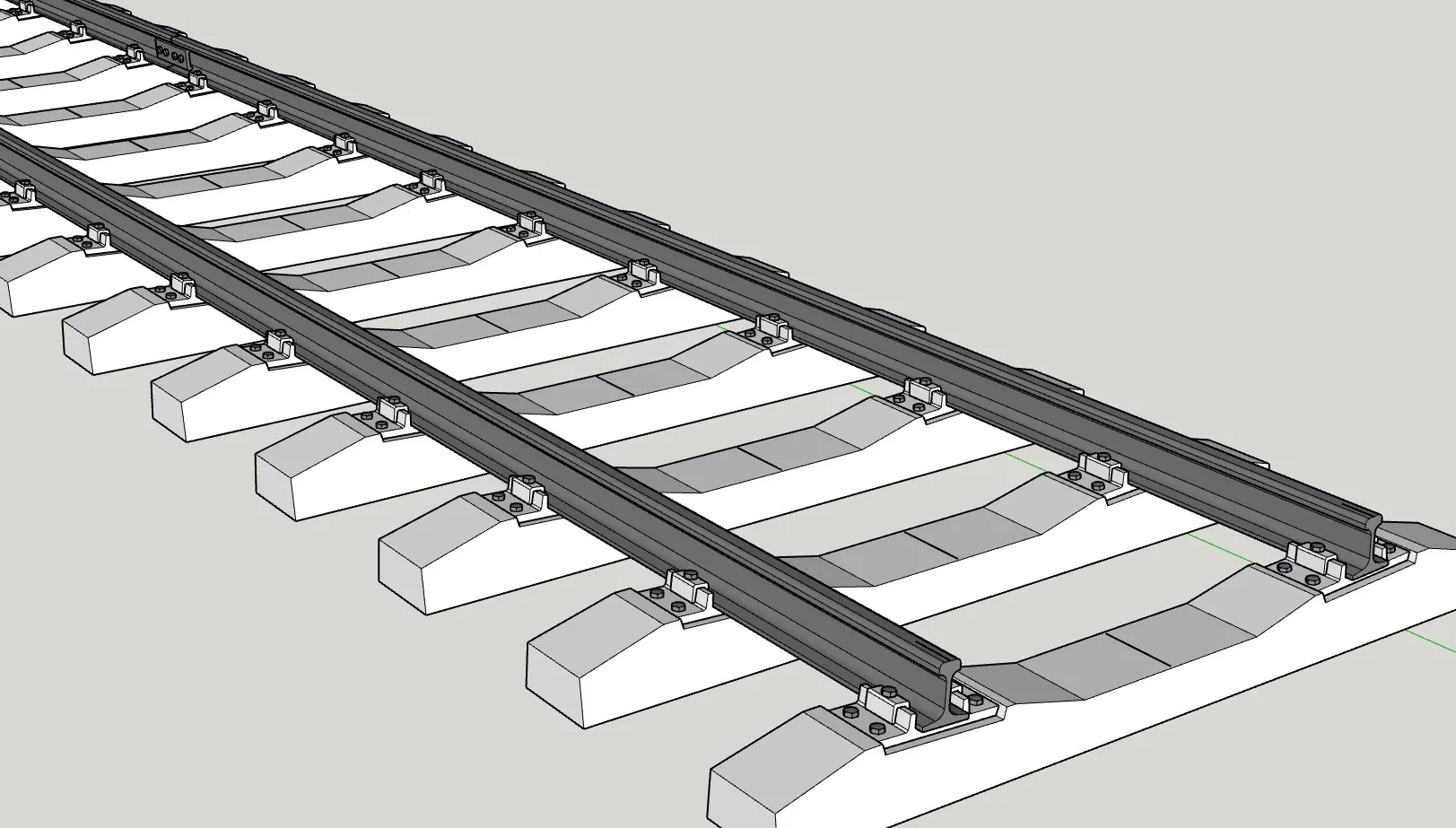 铁路轨道道床SU模型 SU模型免费下载_sketchup模型