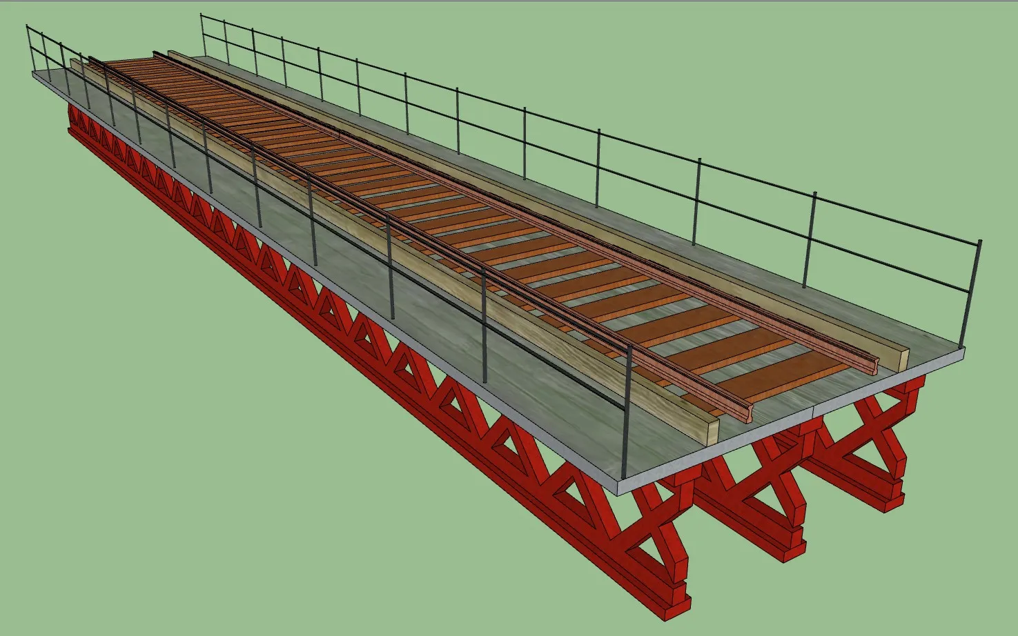 铁路桁架桥SU模型 SU模型免费下载_sketchup模型
