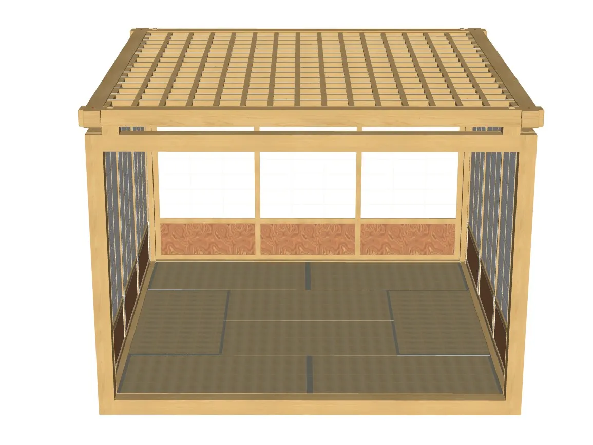 日式榻榻米茶室SU模型 SU模型免费下载_sketchup模型
