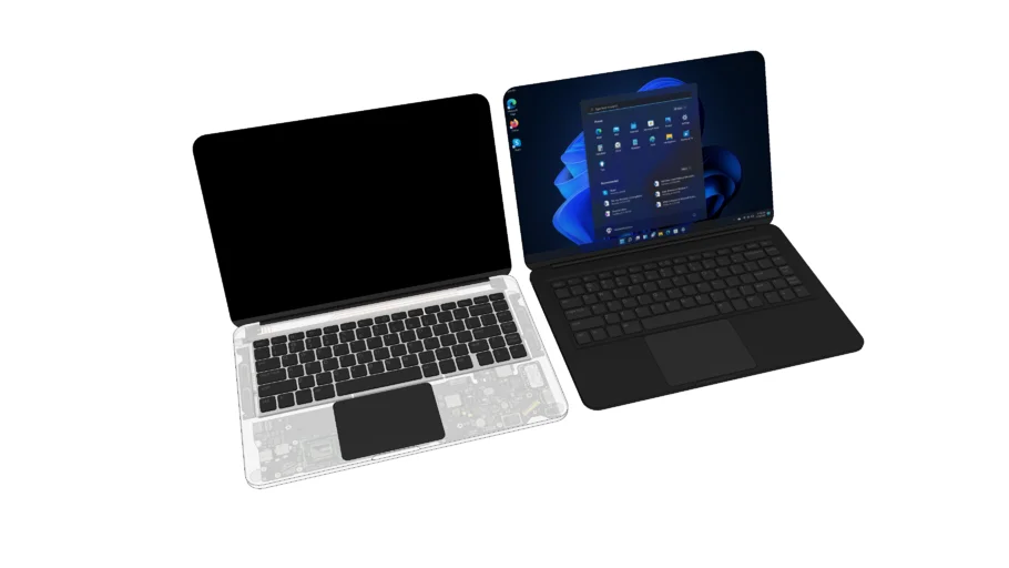 现代笔记本电脑SU模型 SU模型免费下载_sketchup模型