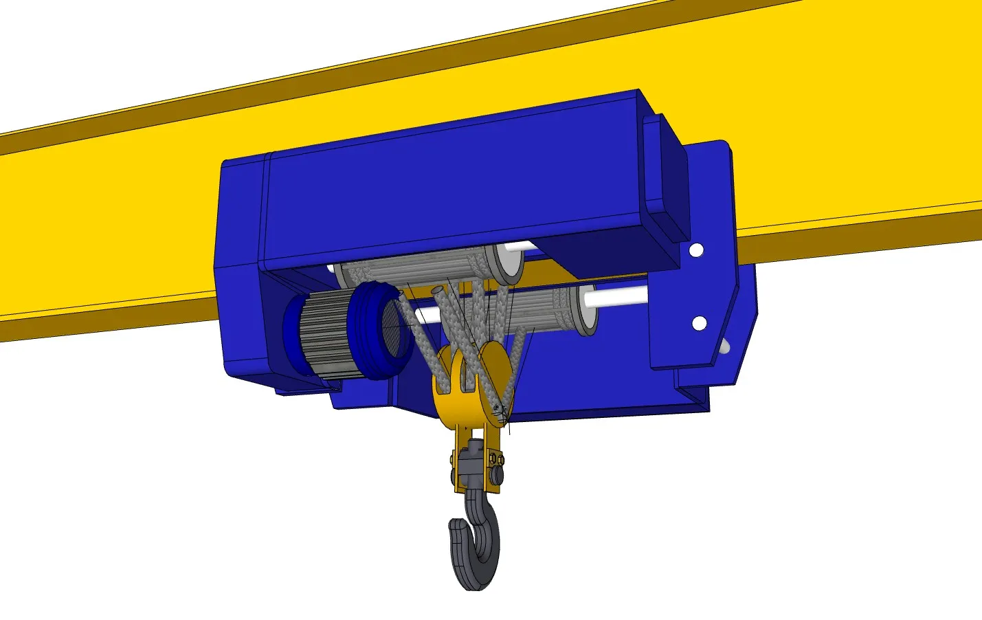 单梁桥式起重机电动葫芦SU模型 SU模型免费下载_sketchup模型
