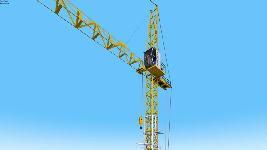 黄蓝配色塔吊起重机SU模型 SU模型免费下载_sketchup模型