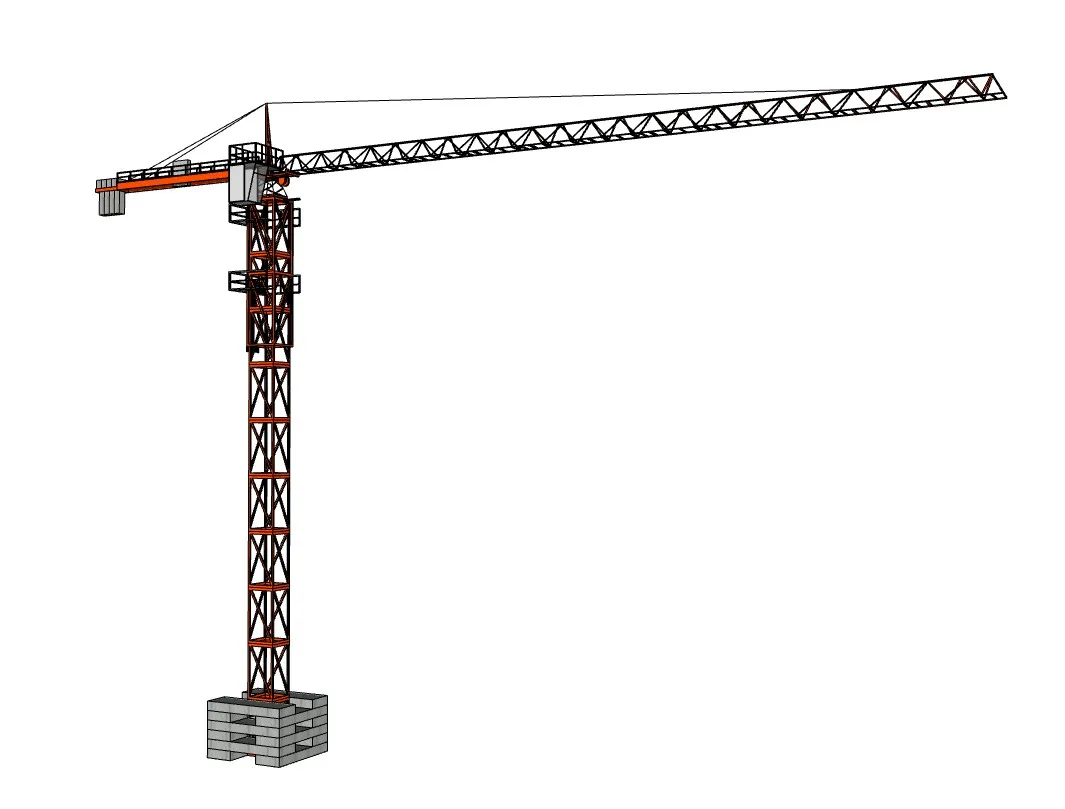 格构式塔吊起重机SU模型 SU模型免费下载_sketchup模型