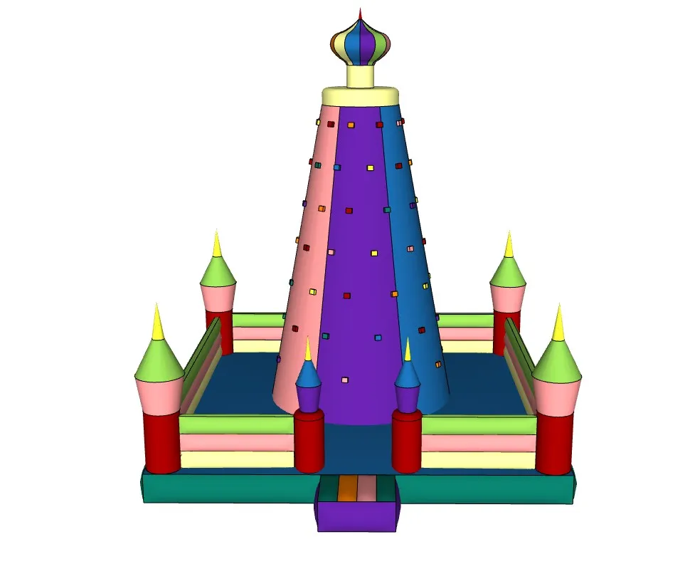 充气城堡攀岩塔游乐设施SU模型 SU模型免费下载_sketchup模型