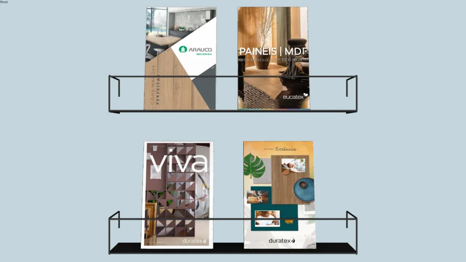 双层金属杂志架与装饰画组合SU模型 SU模型免费下载_sketchup模型