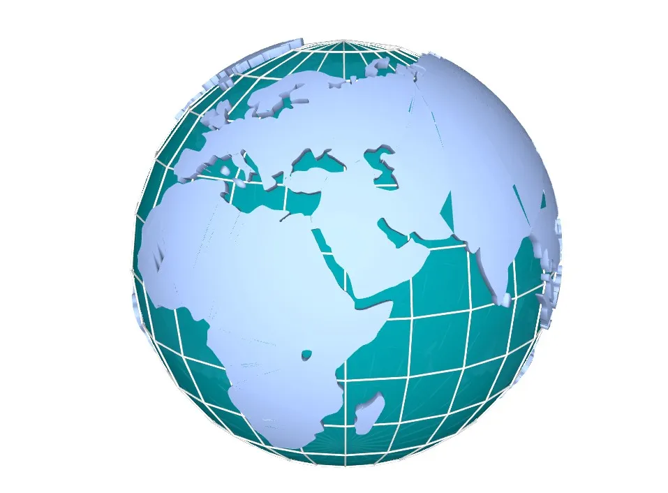 3D立体地球仪装饰摆件SU模型 SU模型免费下载_sketchup模型