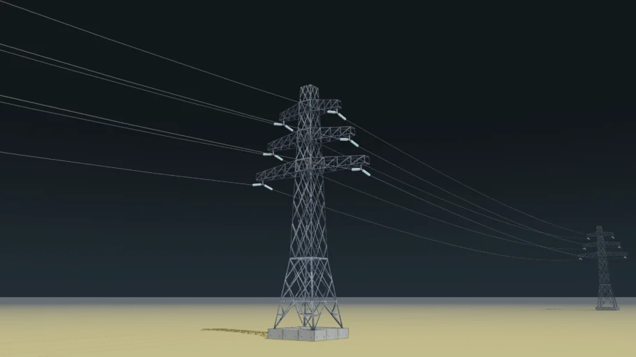 高压塔高压线电力设备SU模型 SU模型免费下载_sketchup模型