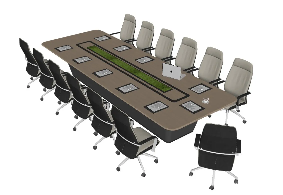 大型会议桌椅组合SU模型 SU模型免费下载_sketchup模型
