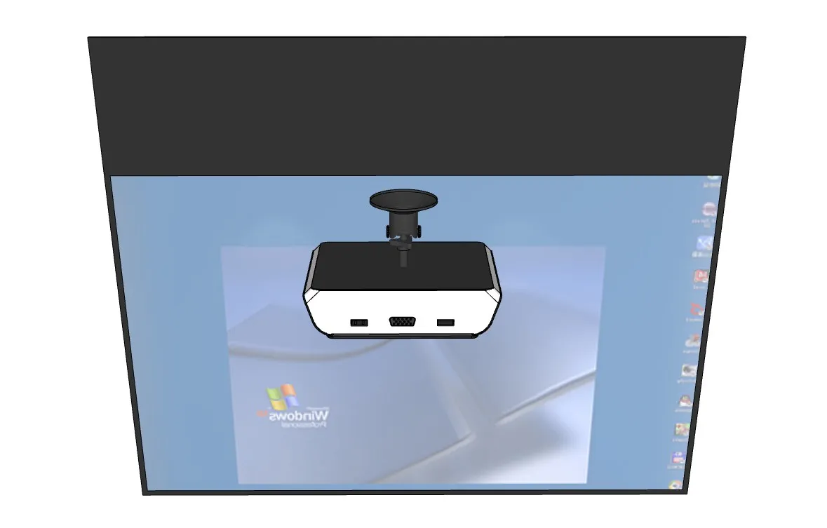 投影设备与幕布组合SU模型 SU模型免费下载_sketchup模型