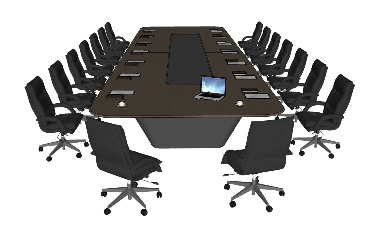 大型会议室桌椅组合SU模型 SU模型免费下载_sketchup模型