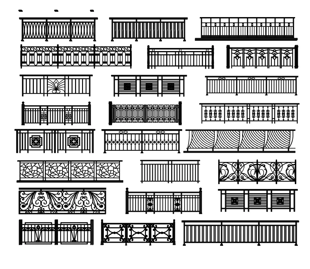 铁艺围栏防护栏SU模型 SU模型免费下载_sketchup模型