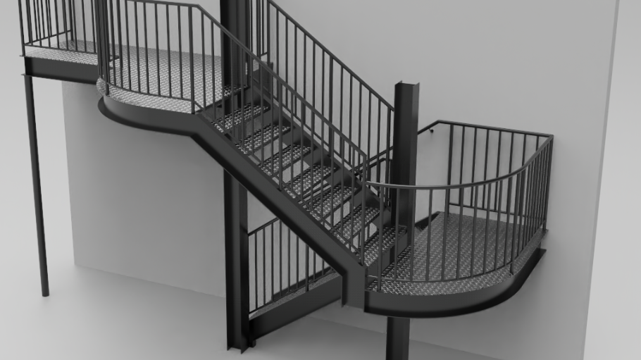 工业楼梯SU模型 SU模型免费下载_sketchup模型