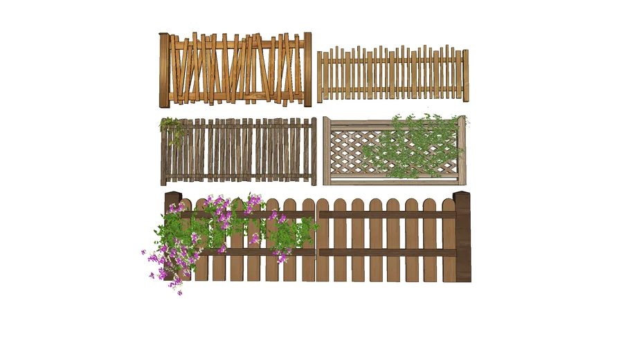 乡村篱笆围栏栅栏SU模型 SU模型免费下载_sketchup模型