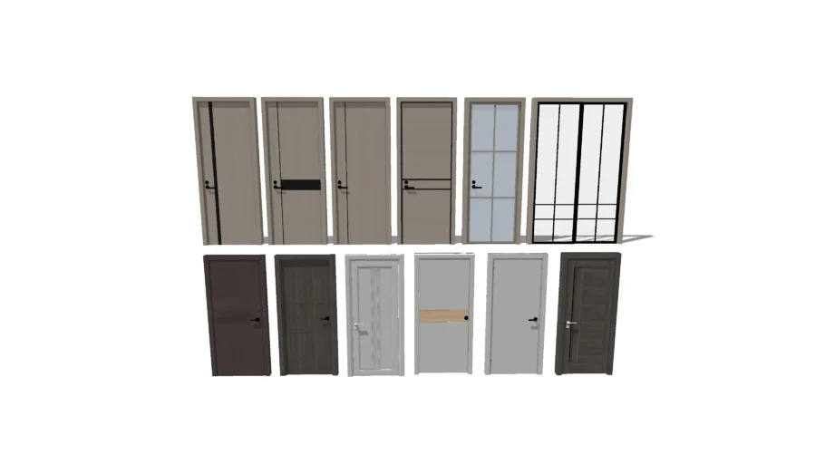 现代门口门室内门SU模型 SU模型免费下载_sketchup模型