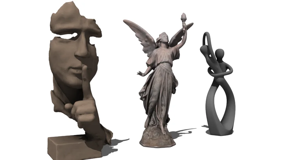 艺术雕塑组合SU模型 SU模型免费下载_sketchup模型