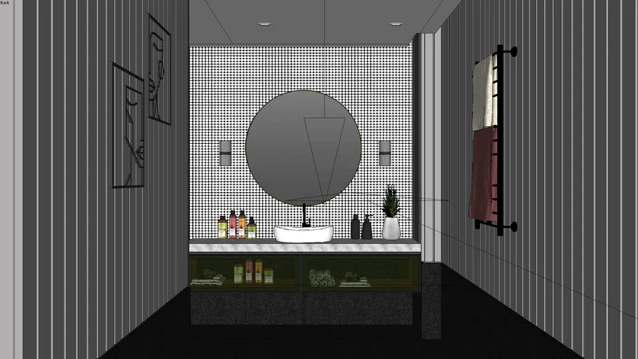 轻奢风卫浴(浴卫)SU模型 SU模型免费下载_sketchup模型