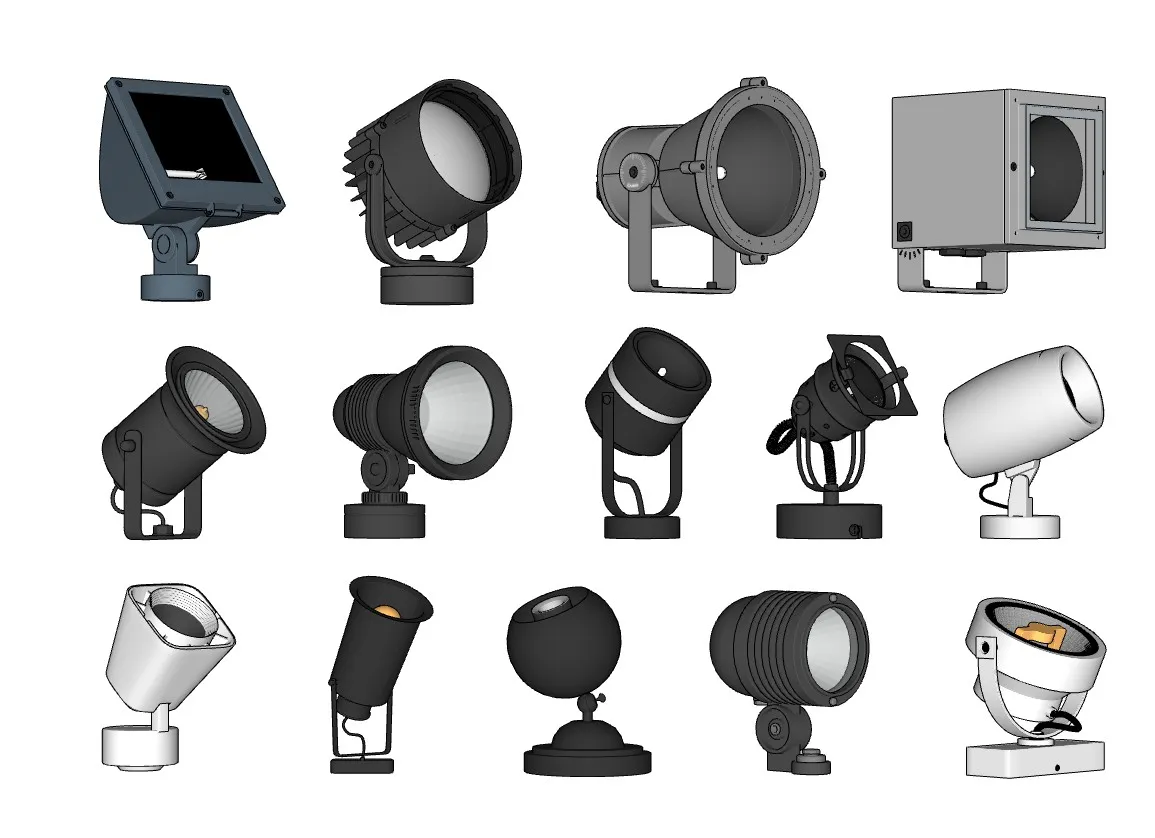 户外投光灯SU模型合集 SU模型免费下载_sketchup模型