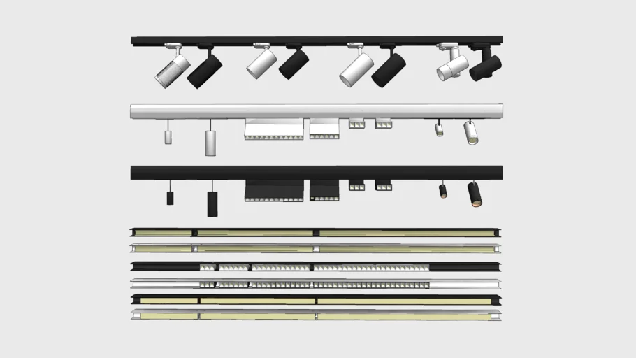 磁吸式轨道灯SU模型 SU模型免费下载_sketchup模型