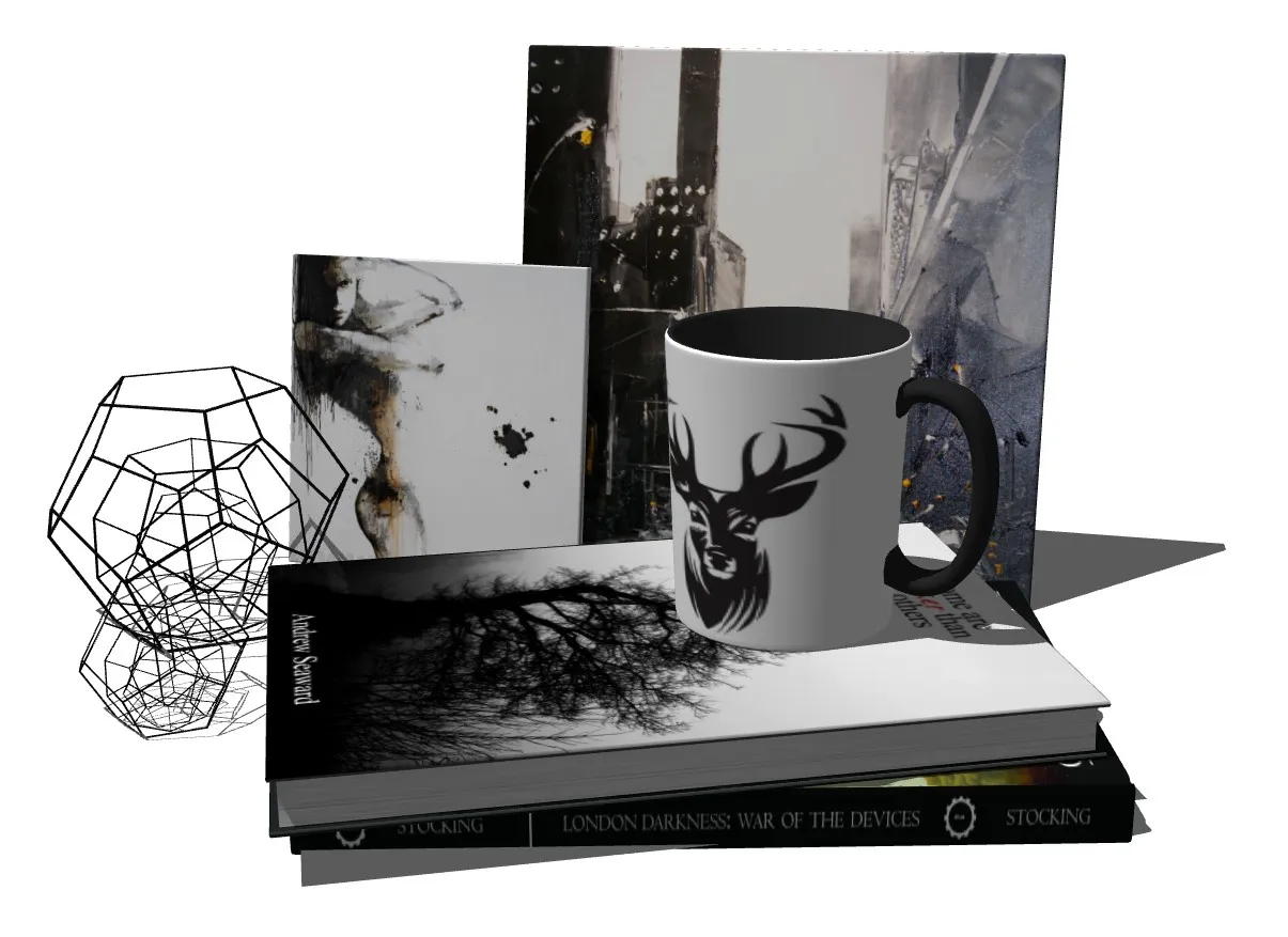 现代黑白软装摆件SU模型 SU模型免费下载_sketchup模型