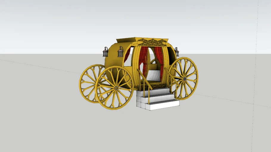金色欧式宫廷马车SU模型 SU模型免费下载_sketchup模型