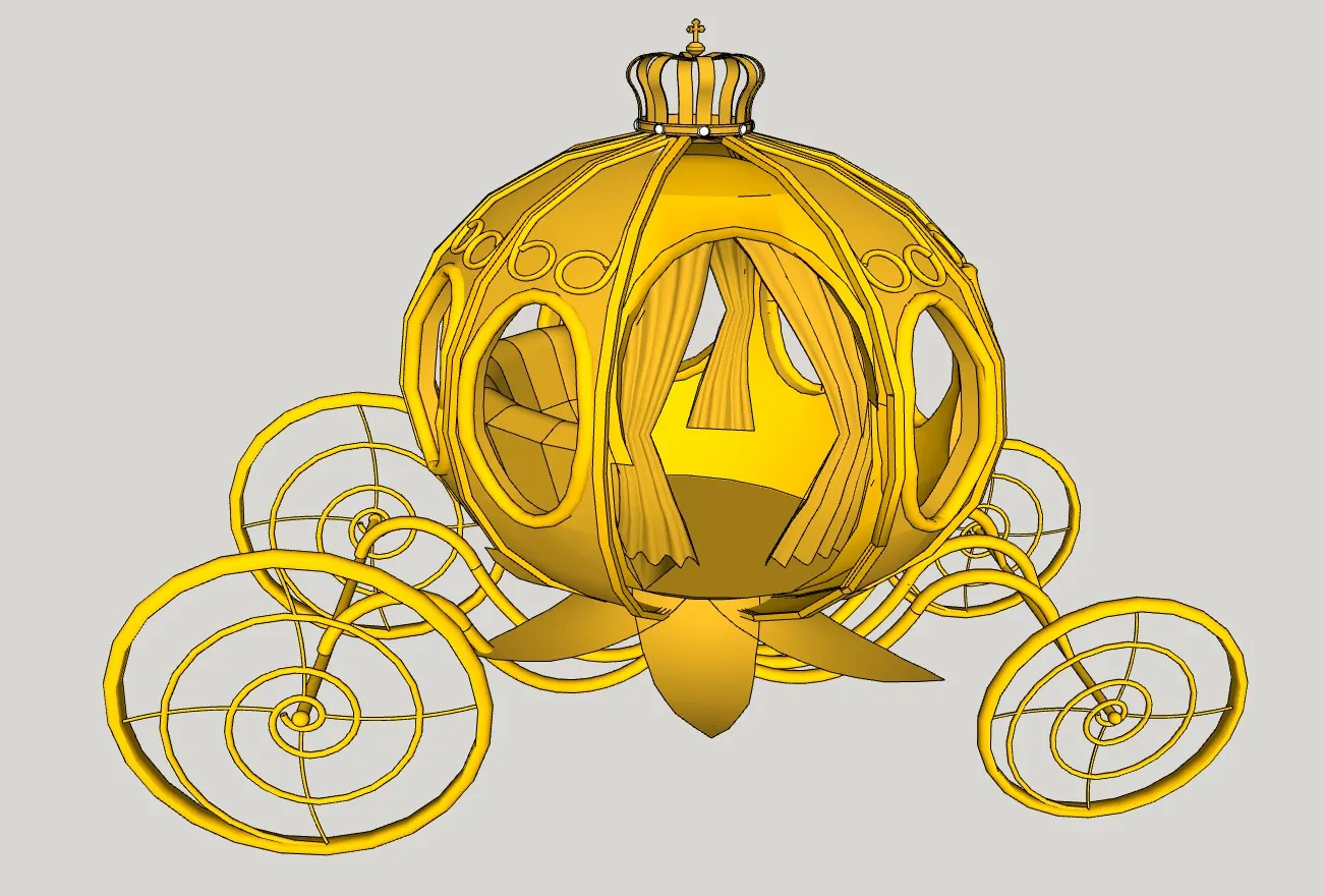 灰姑娘童话南瓜马车SU模型 SU模型免费下载_sketchup模型