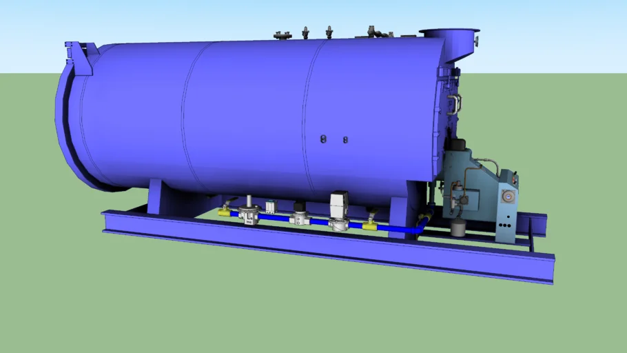 撬装式工业蒸汽锅炉SU模型 SU模型免费下载_sketchup模型