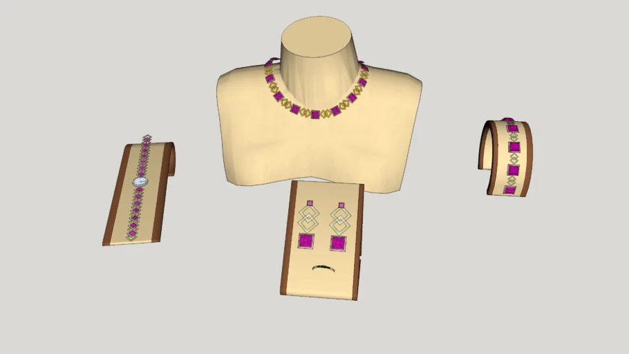 紫宝石首饰套装SU模型 SU模型免费下载_sketchup模型