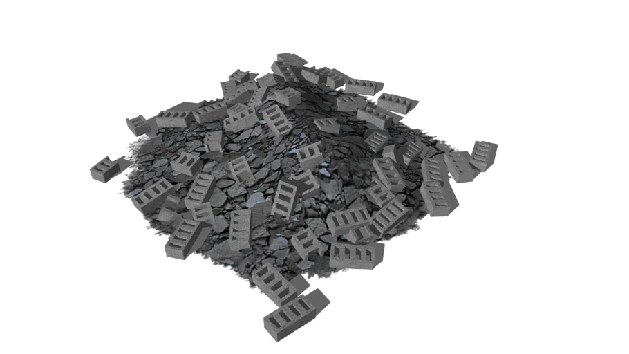 碎片砖块废墟 SU模型免费下载_sketchup模型