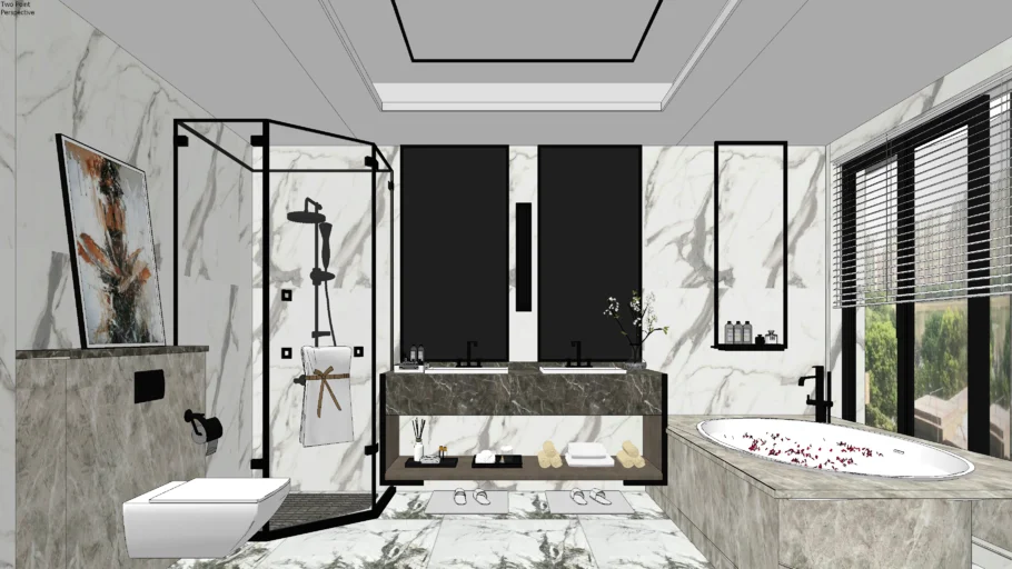 意式轻奢卫浴空间SU模型 SU模型免费下载_sketchup模型