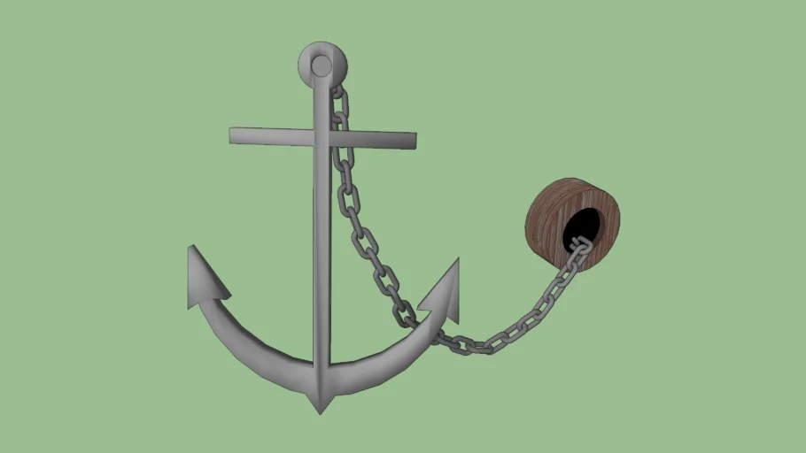 船锚带链滑轮SU模型 SU模型免费下载_sketchup模型
