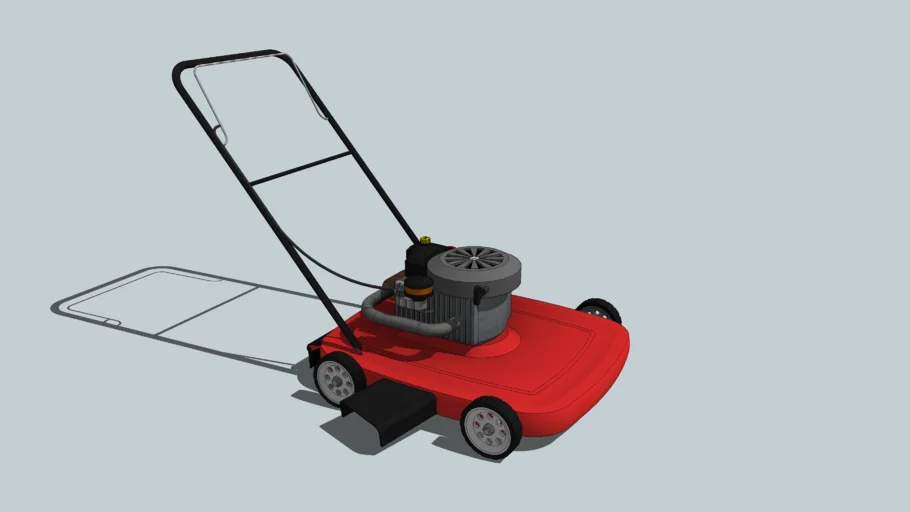 手推式草坪割草机(除草机)SU模型 SU模型免费下载_sketchup模型