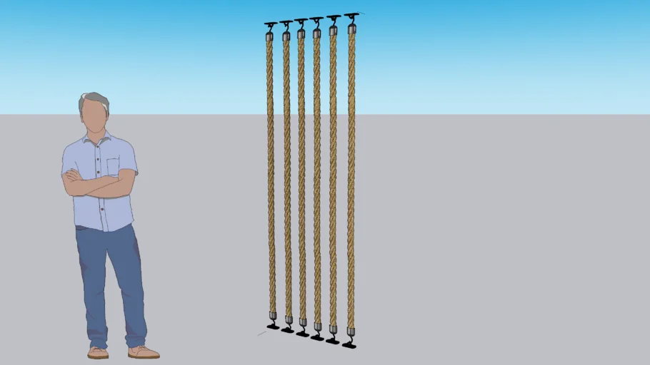 悬挂式麻绳隔断SU模型 SU模型免费下载_sketchup模型