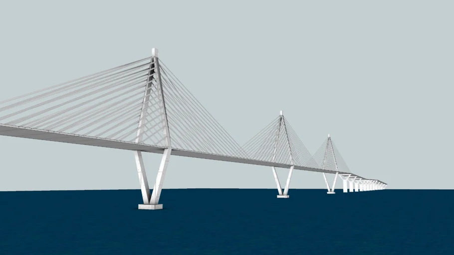 斜拉桥钢索体系SU模型 SU模型免费下载_sketchup模型