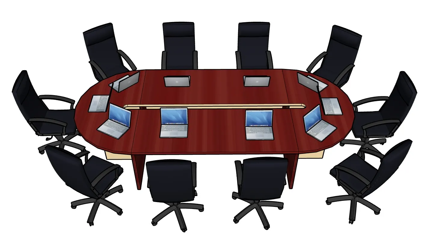 椭圆会议研讨桌SU模型 SU模型免费下载_sketchup模型