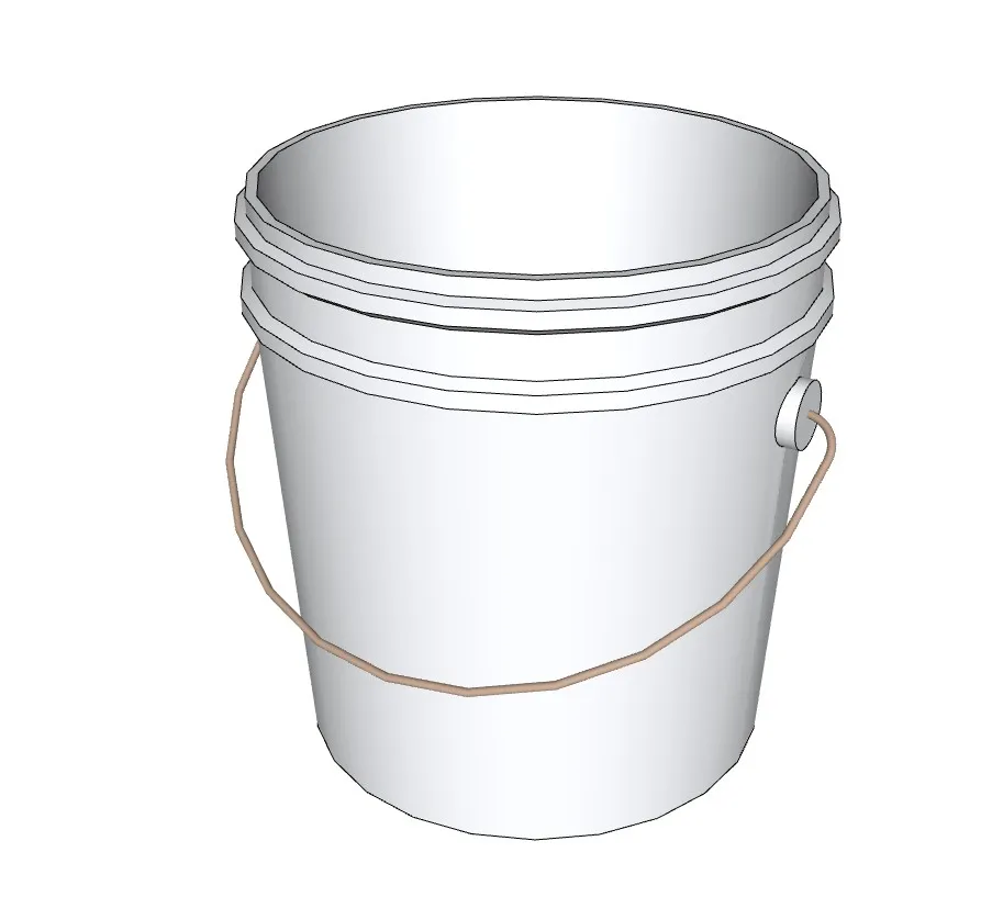 白色塑料桶SU模型 SU模型免费下载_sketchup模型