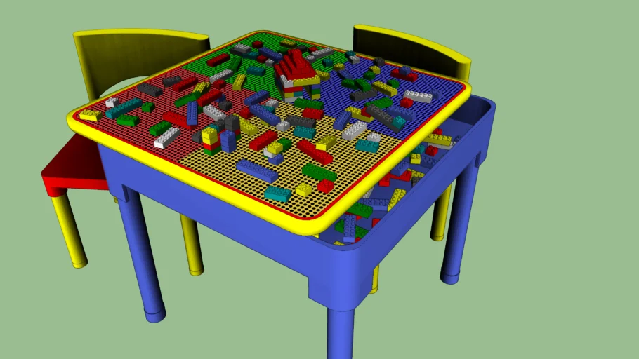 儿童积木乐高桌Su模型 SU模型免费下载_sketchup模型