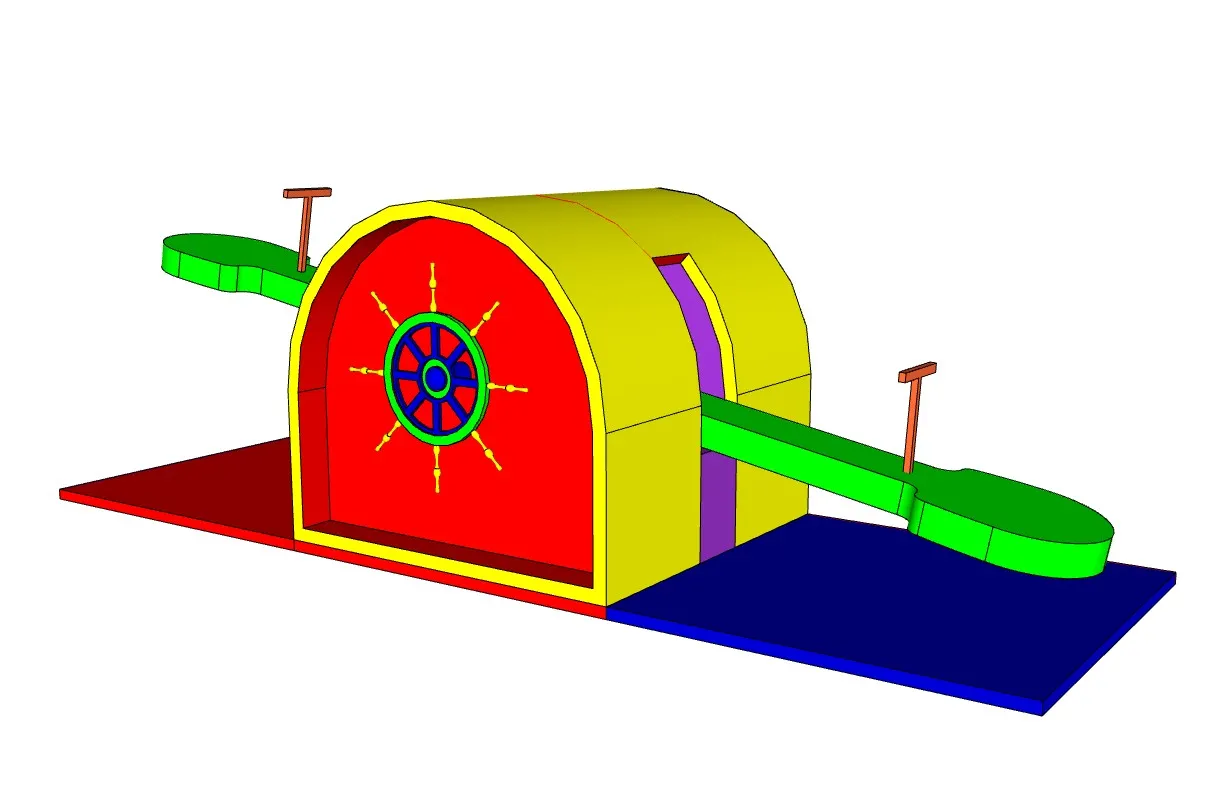 海盗船造型跷跷板（摇摇乐）SU模型 SU模型免费下载_sketchup模型