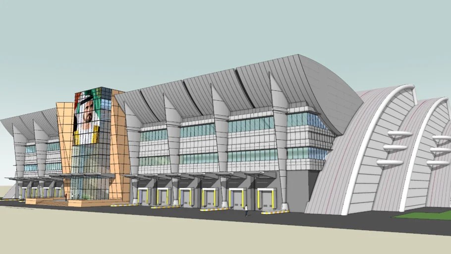 迪拜物流中心建筑SU模型 SU模型免费下载_sketchup模型