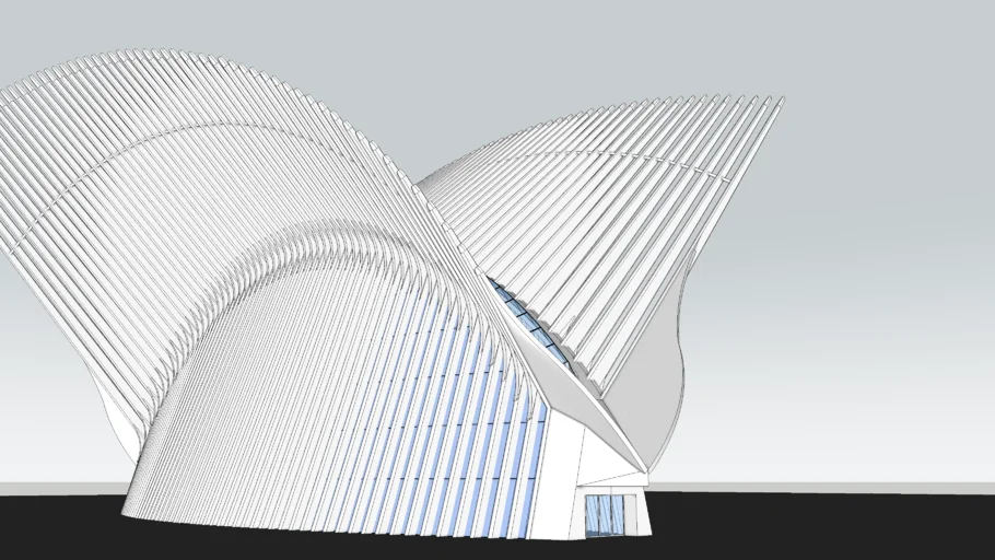 纽约世界贸易运输枢纽异形建筑SU模型 SU模型免费下载_sketchup模型